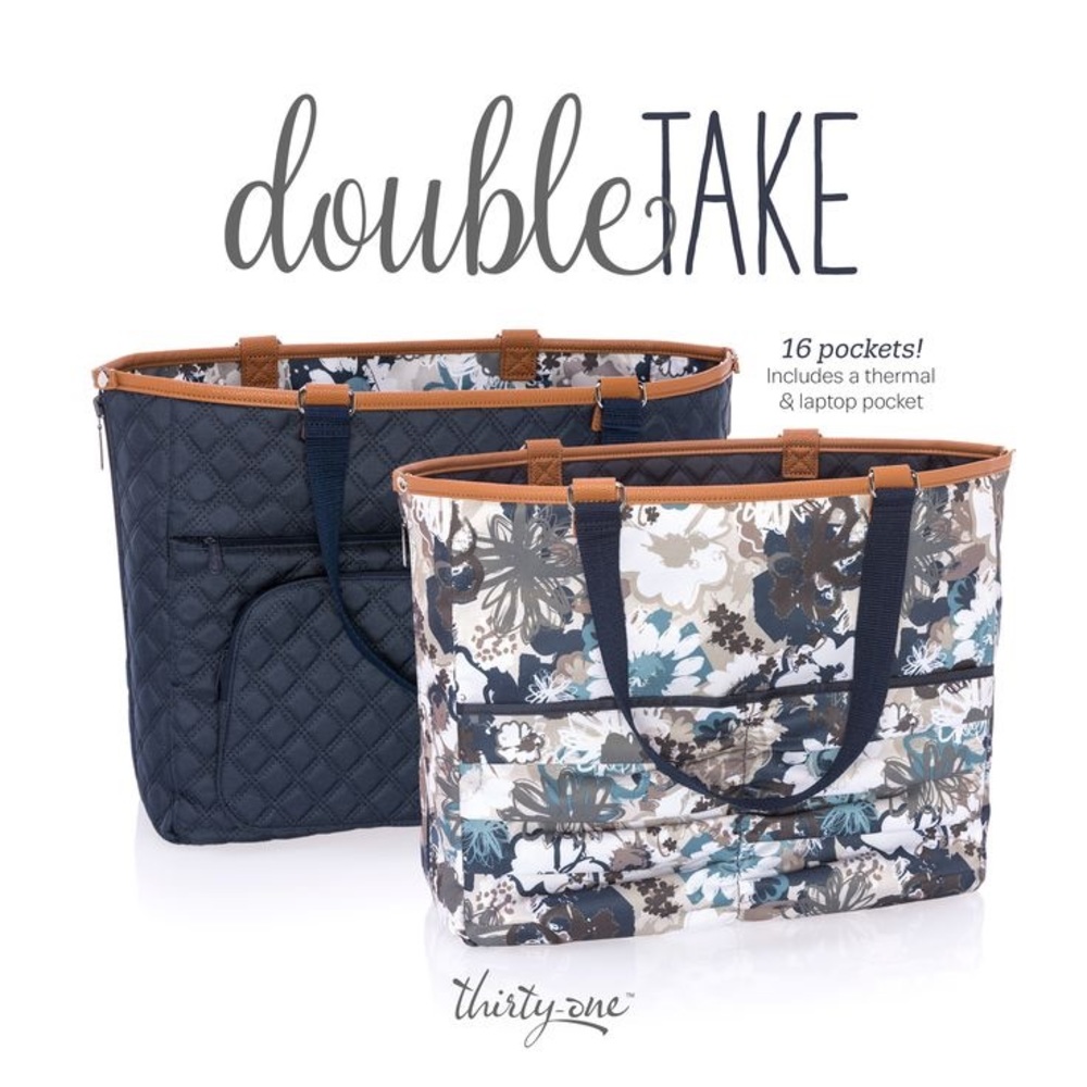 Thirty One Brushed Bloom Double Take Tote